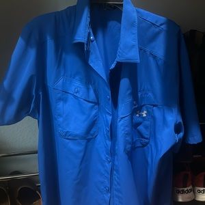Royal blue under Armour short sleeve button up